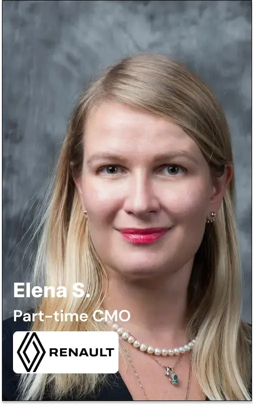 Elena Souiller-Fedorenkova is a Part-Time CMO & Fractional CMO