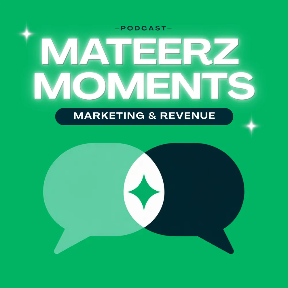 Mateerz Moments cover: two speech bubbles on a green background