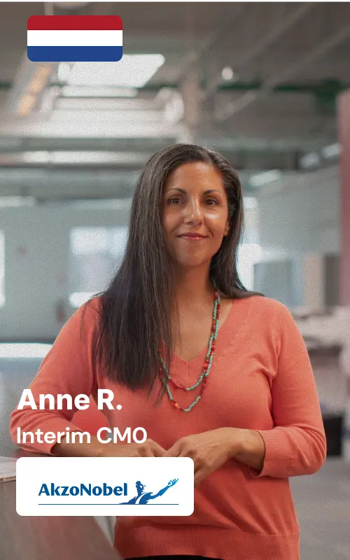 Professional headshot of Anne, Dutch Interim Chief Marketing Officer and former AkzoNobel Netherlands executive, Rotterdam-based marketing consultant specializing in Dutch industrial markets and Holland specialty chemicals sector expertise