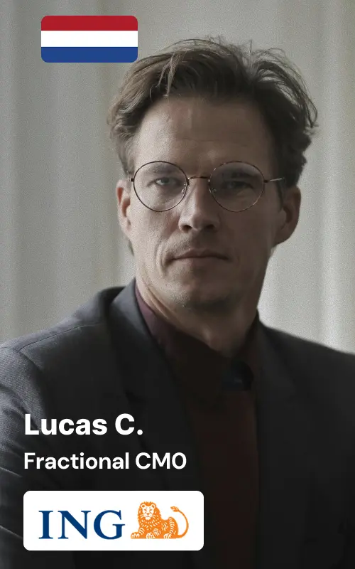 Professional headshot of Lucas C., Dutch Fractional Chief Marketing Officer and former ING Bank Netherlands executive, Maastricht-based marketing consultant specializing in Dutch financial services and Holland banking sector expertise