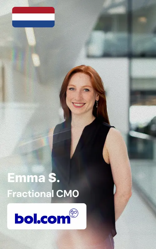 Professional headshot of Emma S., Dutch Fractional Chief Marketing Officer and former Bol.com Netherlands executive, Utrecht-based marketing consultant part of Mateerz network, specializing in Dutch e-commerce and Holland online retail marketplace expertise